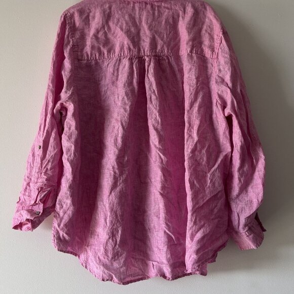 Cynthia Rowley 100% LINEN Plus Size 3X Pink Tunic Top  Feminine Resort Travel - Picture 13 of 15
